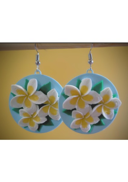 Frangipani Çiçeği Küpe