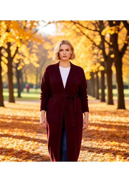 Kadın Giyiminde ve Konforu Birleştiren V Yaka Uzun Triko Hırka Düşük Kol Detayı Rahat Kalıp