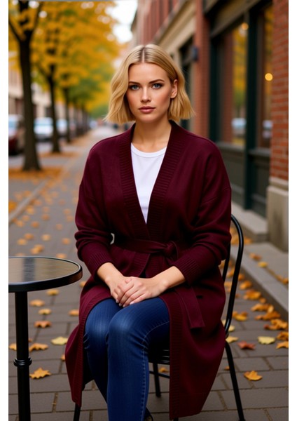 Kadın Giyiminde ve Konforu Birleştiren V Yaka Uzun Triko Hırka Düşük Kol Detayı Rahat Kalıp fiyatları