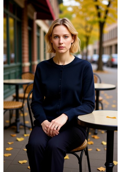 Kadın Giyim Koleksiyonu Düğme Detaylı Uzun Kollu Triko Hırka Günlük Tamamlayan Bir Parça Şık fiyatları