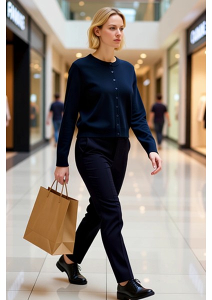 Kadın Giyim Koleksiyonu Düğme Detaylı Uzun Kollu Triko Hırka Günlük Tamamlayan Bir Parça Şık modelleri