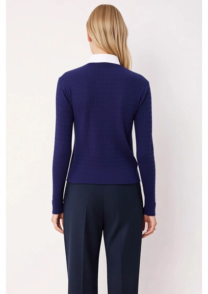 Kadın Merserize Görünümlü Saç Örgü Triko Hırka Fonksiyonel Dayanıklı Kaliteli Konforlu Şık indirimleri