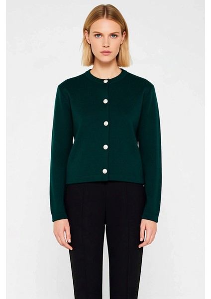 Kadın Basic Ceket Görünümlü Fitilli Triko Hırka Crop Kesim Uzun Kollu Bisiklet Yaka Günlük Şıklık fırsatları