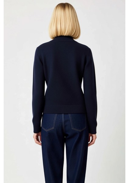 Kadın Fermuarlı Dik Yaka Triko Hırka Yumuşak Dokulu Rahat Kesim Şık Tasarım Fonksiyonel Spor indirimleri