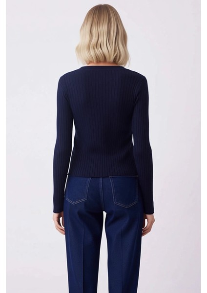 Kadın Fitilli Kare Yaka Uzun Kollu Düğmeli Triko Hırka Günlük Şıklık ve Konfor Sunan Çok Yönlü Bir indirimleri