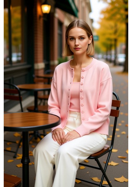 Kadın Premium Iplik Bisiklet Yaka Hırka ve Kare Yaka Bluz Triko Takım Modern Kesim Konforlu Şık fiyatları