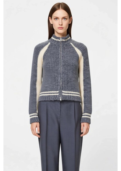 Kadın Renk Bloklu Fermuarlı Triko Hırka Fonksiyonel Dayanıklı Kaliteli Konforlu Estetik Şık fırsatları