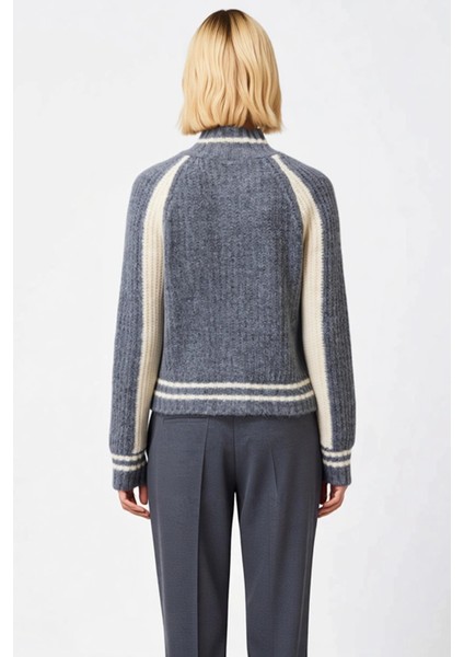 Kadın Renk Bloklu Fermuarlı Triko Hırka Fonksiyonel Dayanıklı Kaliteli Konforlu Estetik Şık indirimleri