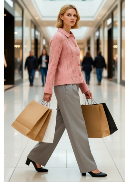 Kadın Ajurlu Delikli Buklet Iplikli Triko Hırka Günlük Şıklık ve Sunan Uzun Kollu Üst Giyim modelleri