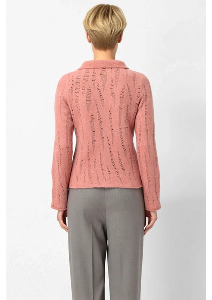 Kadın Ajurlu Delikli Buklet Iplikli Triko Hırka Günlük Şıklık ve Sunan Uzun Kollu Üst Giyim indirimleri