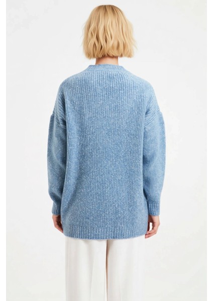 Kadın Düğmeli V Yaka Yumuşak Triko Hırka Rahat Kesim Uzun Kollu Kışlık Giyim ve Konforu Şık indirimleri