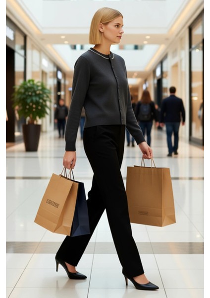 Kadın Taş Işlemeli Bisiklet Yaka Düz Kesim Uzun Kollu Triko Hırka Kış Aylarının Konforlu ve Şık modelleri