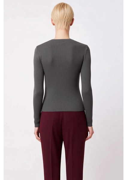 Kadın Merserize Dokulu Bağlama Detaylı Vücuda Oturan Uzun Kollu Düğmeli Triko Hırka Modern indirimleri