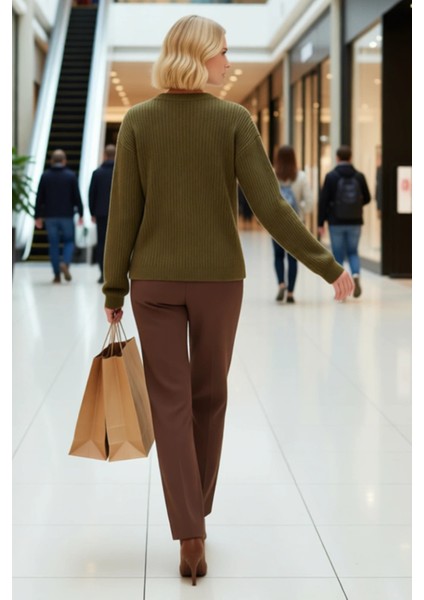 Kadın Ribanalı Dokulu Triko Hırka Düğme Detaylı Rahat ve Şık Görünüm Sunan Örgü Tasarım Spor modelleri