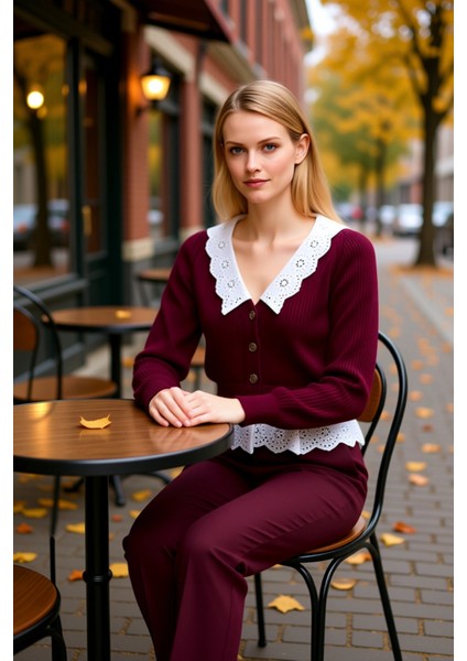 Kadın Crop Garnili V Yaka Triko Hırka Zarif Düğme Detayları ile Şık ve Konforlu Bir Seçim Her fiyatları