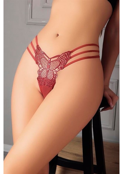 Arias Closet Kiremit Kelebek Desen Tanga String