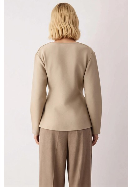 Kadın Kruvaze Bağlama Detaylı Fitilli Triko Bluz Günlük ve Iş Hayatına Uygun Uzun Kollu Üst Giyim indirimleri