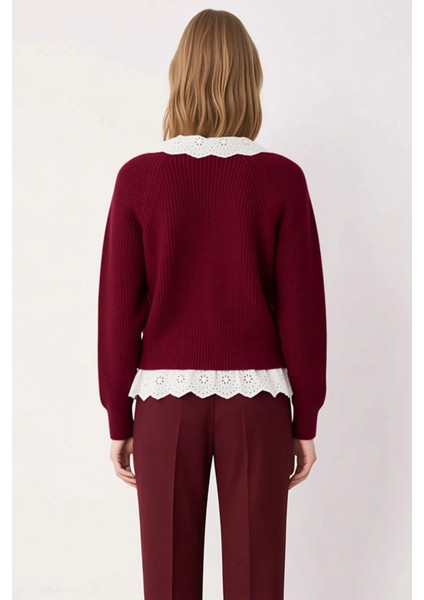 Kadın Crop Garnili V Yaka Triko Hırka Zarif Düğme Detayları ile Şık ve Konforlu Bir Seçim Her indirimleri