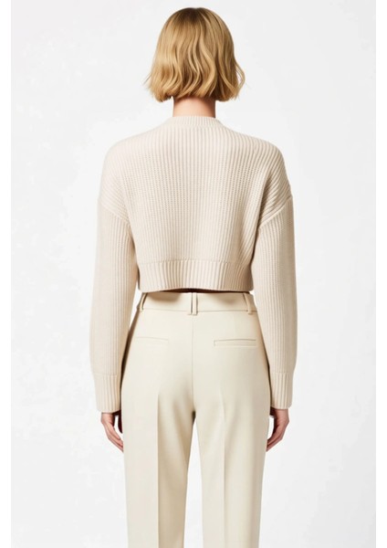 Kadın Fermuar Detaylı Bisiklet Yaka Crop Triko Hırka Fonksiyonel Dayanıklı Kaliteli Modern indirimleri