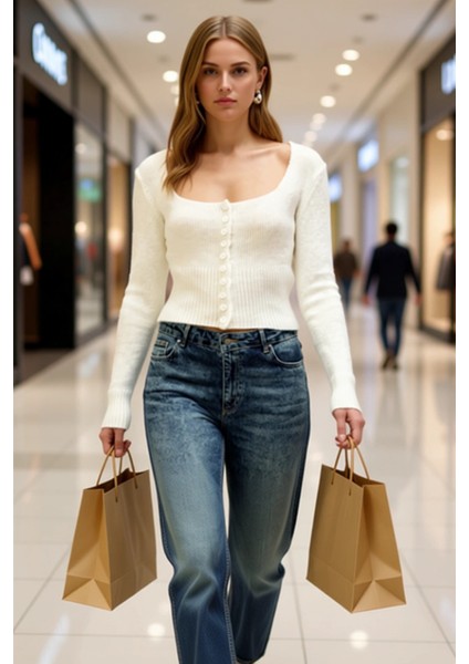 Kadın Crop Kare Yaka Fitilli Triko Hırka Vücudu Saran Yumuşak Dokulu Uzun Kollu Ince Örgü Şık modelleri