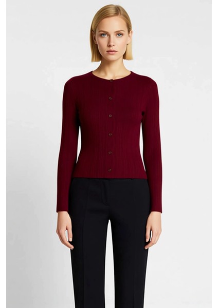 Kadın Fitilli Triko Düğmeli Hırka Bluz Yumuşak Dokulu Uzun Kollu Şık Tasarım Gündelik Kombinlerin fırsatları