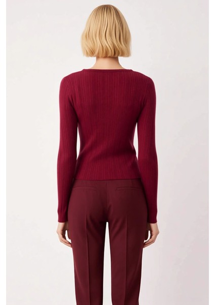 Kadın Fitilli Triko Düğmeli Hırka Bluz Yumuşak Dokulu Uzun Kollu Şık Tasarım Gündelik Kombinlerin indirimleri