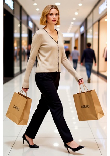 Kadın Fitilli V Yaka Kontrast Detaylı Crop Triko Hırka Şık ve Rahat Günlük Kombinlerin Tamamlayıcısı modelleri