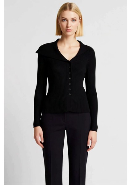 Kadın Fitilli Triko Hırka Vücudu Saran Kesim Şık Merserize Görünümlü Modern Örgü Tasarım Spor fırsatları