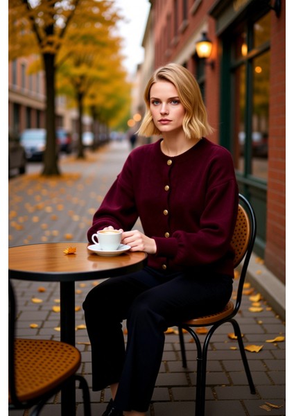 Kadın Şık Düğme Detaylı Yumuşak Dokulu Triko Hırka Günlük Kombinlerin Rahat ve Zarif Seçimi fiyatları