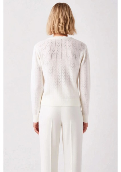 Günlük Şıklığınızı Tamamlayacak Ajurlu Dokusuyla Konforlu Uzun Kollu Triko Hırka Kadın Şık indirimleri