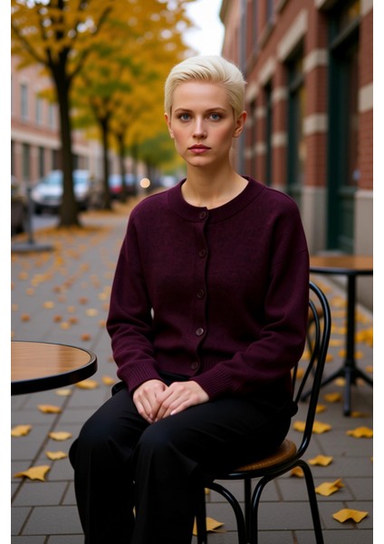 Kadın Bisiklet Yaka Düşük Kol Oversize Kesim Triko Hırka Kış Günleri Konforlu Şık Bir Dış Giyim fiyatları