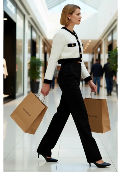 Kadın Crop Sakal Tüylü Iplik Detaylı Ceket Görünümlü Triko Hırka Modern ve Konforlu Stil Şık modelleri