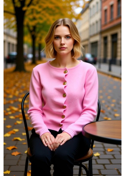 Kadın Büzgü Detaylı Metal Düğmeli Crop Triko Hırka Günlük Şıklık ve Sunan Tasarım Kaliteli fiyatları