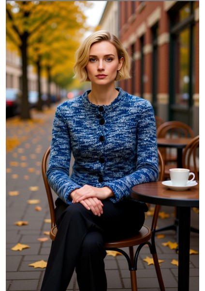 Kadın Degrade Iplik Dokulu Regular Kesim Bisiklet Yaka Uzun Kollu Triko Hırka Fonksiyonel Şık fiyatları