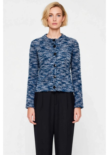 Kadın Degrade Iplik Dokulu Regular Kesim Bisiklet Yaka Uzun Kollu Triko Hırka Fonksiyonel Şık fırsatları