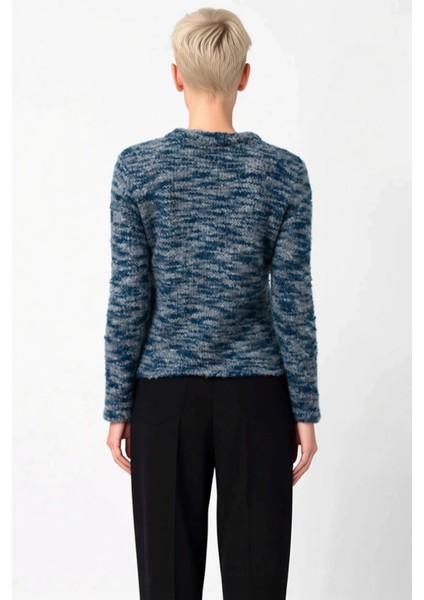 Kadın Degrade Iplik Dokulu Regular Kesim Bisiklet Yaka Uzun Kollu Triko Hırka Fonksiyonel Şık indirimleri