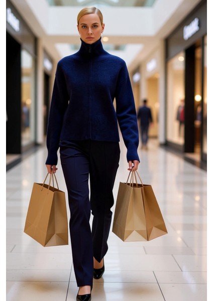 Kadın Yumuşak Dokulu Geniş Kalıp Fermuarlı Triko Hırka Günlük Stilinize Konforlu ve Şık Bir Dokunuş modelleri