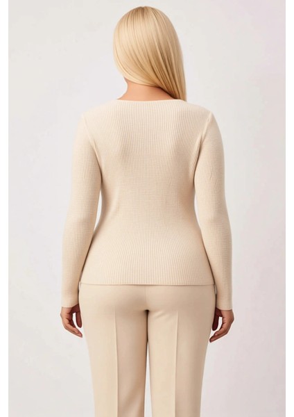 Kadın V Yaka Bağlama Detaylı Ince Triko Hırka ve Atlet Takımı Modern Kesim Gün Boyu Günlük indirimleri