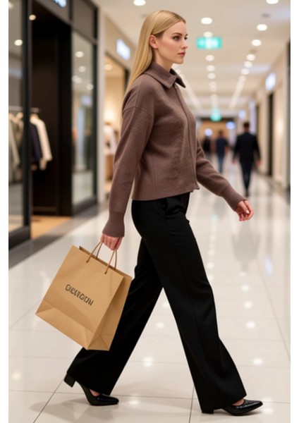 Kadın Yumuşak Dokulu Geniş Kalıp Fermuarlı Triko Hırka Günlük Stilinize Konforlu ve Şık Bir Dokunuş fiyatları