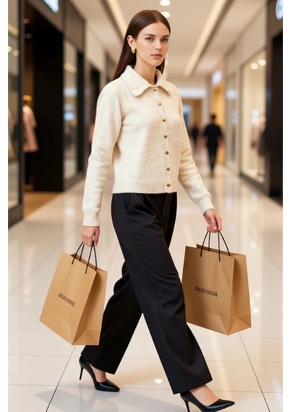 Kadınların Günlük Özel Dantel Detaylı Polo Yaka Uzun Kollu Triko Hırka Rahat Kesim Konforlu Dokunuş modelleri