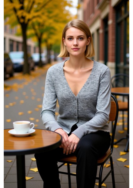 Kadın Gardırobunun Vazgeçilmezi Konforlu V Yaka Uzun Kollu Dantel Garnili Triko Hırka Spor fiyatları