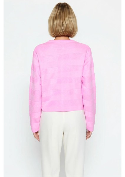 Kadın Dokulu Bisiklet Yaka Crop Triko Hırka Uzun Kollu Şık Düğmeli Rahat Kalıp Günlük Şıklık Sunar indirimleri