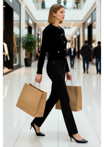 Kadın Premium Iplik Crop Triko Hırka Cep Detaylı Düğmeli Uzun Kollu Bisiklet Yaka Casual Şıklık modelleri