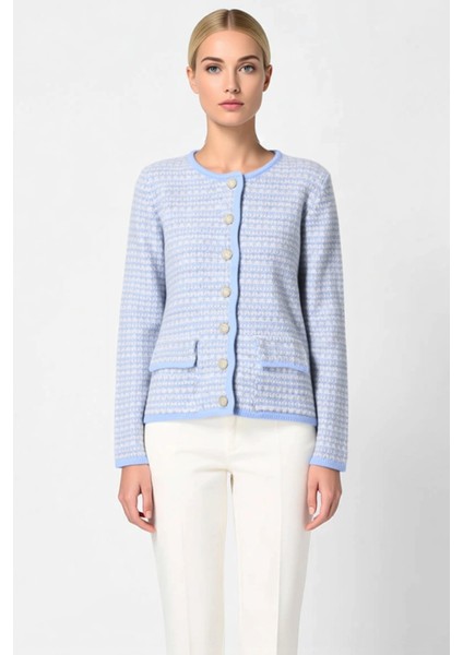 Kadın Tüvit Dokulu Düğmeli Triko Hırka Klasik Şıklık ve Sunan Uzun Kollu Tasarım Dayanıklı fırsatları