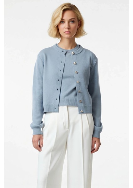 Kadın Bisiklet Yaka Düz Desen Triko Hırka Bluz Takımı Rahat ve Şık Bir Görünüm Fonksiyonel fırsatları