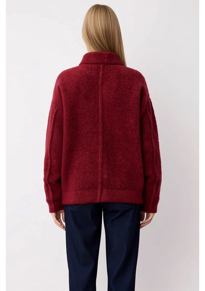 Kadın Buklet Dokulu Iplikli Geniş Kalıp Düğmeli Triko Hırka Şık ve Rahat Günlük Giyim Kombinleri indirimleri