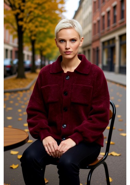 Kadın Yumuşak Dokulu Oversize Triko Hırka Mont Görünümlü Şıklık ve Sunan Tasarım Dayanıklı fiyatları