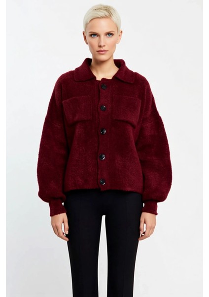 Kadın Yumuşak Dokulu Oversize Triko Hırka Mont Görünümlü Şıklık ve Sunan Tasarım Dayanıklı fırsatları