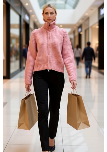 Kadın Geniş Kalıp Fermuarlı Triko Hırka Günlük Stilinizi Tamamlayan Yumuşak Dokunuş ve Konfor modelleri