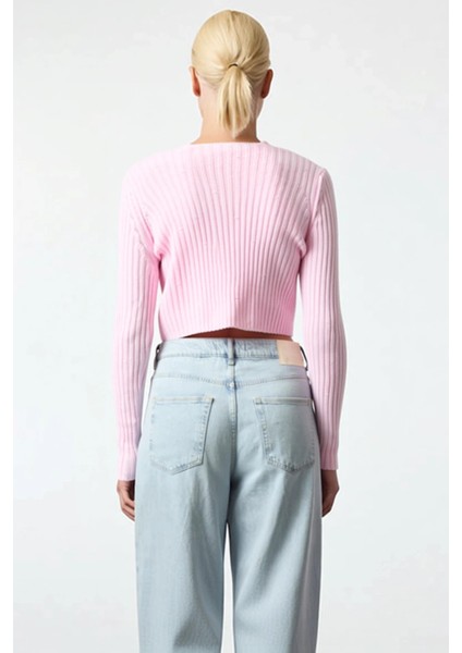 Kadın V Yaka Crop Triko Hırka ve Bluz Takımı Fonksiyonel Dayanıklı Kaliteli Konforlu Rahat indirimleri